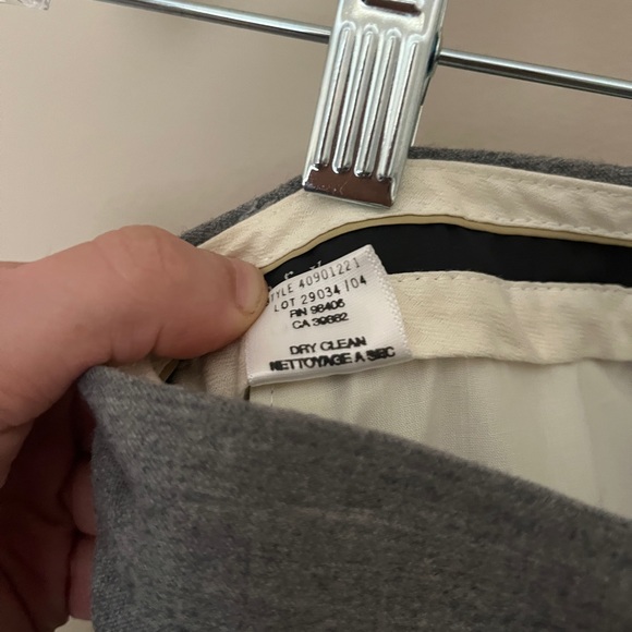 THEORY Slacks Pants Gray White Tuxedo Stripe Wool Flare Leg Women's Size 4 - Picture 6 of 10